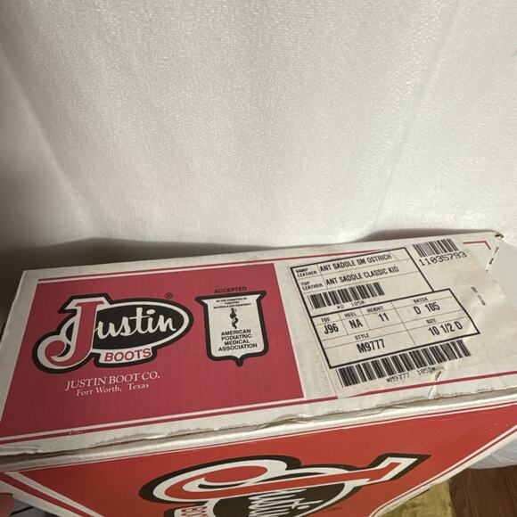 Justin Cowboy Boots BOX ONLY Texas Boot Maker Store Front Ads Retro Cowboy TX - Picture 8 of 11